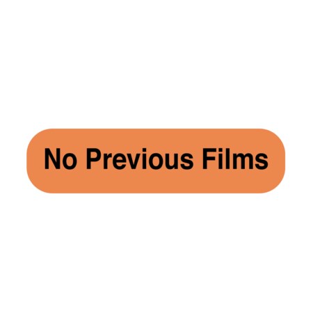 Nevs Information Labels - No Previous Films 5/16"x1-1/4" Flr Orange w/Black X-2518